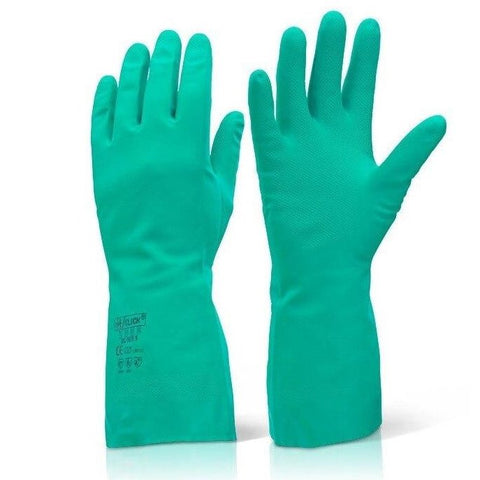 Nitrile Green Gloves Lined